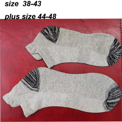 Men Ankle Socks – Breathable Summer Mesh Sports Socks, Plus Size 44-48 - ZOOMNSTORE