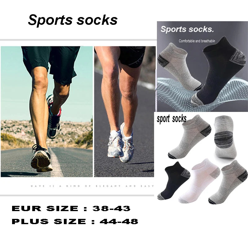 Men Ankle Socks – Breathable Summer Mesh Sports Socks, Plus Size 44-48 - ZOOMNSTORE