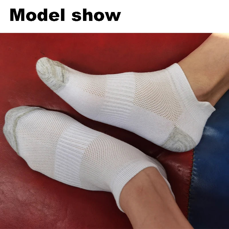 Men Ankle Socks – Breathable Summer Mesh Sports Socks, Plus Size 44-48 - ZOOMNSTORE