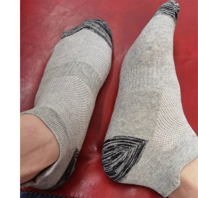 Men Ankle Socks – Breathable Summer Mesh Sports Socks, Plus Size 44-48 - ZOOMNSTORE