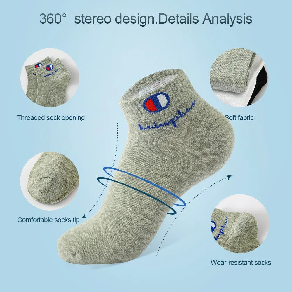 Mens Ankle Socks - Cotton Athletic Socks Breathable Black  White Classic Fashion 51020 Pairs - ZOOMNSTORE