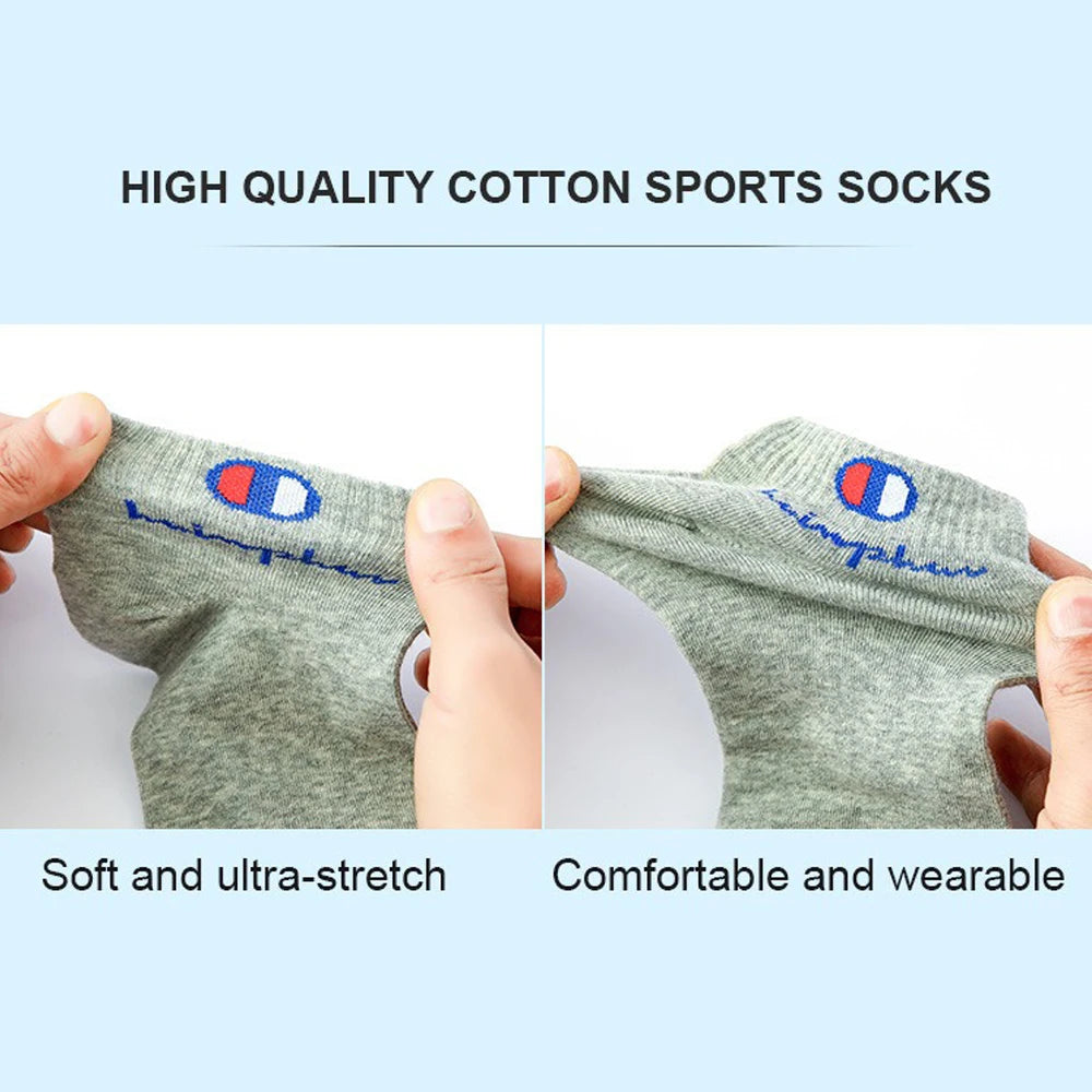 Mens Ankle Socks - Cotton Athletic Socks Breathable Black  White Classic Fashion 51020 Pairs - ZOOMNSTORE