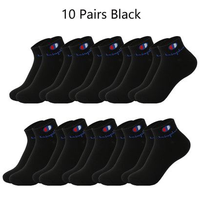 Mens Ankle Socks - Cotton Athletic Socks Breathable Black  White Classic Fashion 51020 Pairs - ZOOMNSTORE