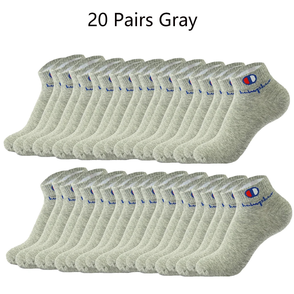 Mens Ankle Socks - Cotton Athletic Socks Breathable Black  White Classic Fashion 51020 Pairs - ZOOMNSTORE