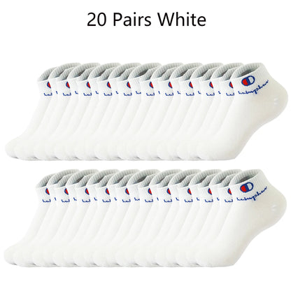 Mens Ankle Socks - Cotton Athletic Socks Breathable Black  White Classic Fashion 51020 Pairs - ZOOMNSTORE