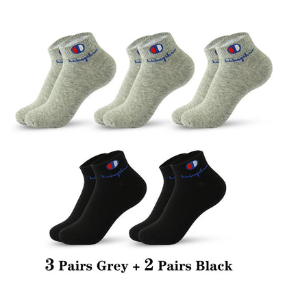 Mens Ankle Socks - Cotton Athletic Socks Breathable Black  White Classic Fashion 51020 Pairs - ZOOMNSTORE