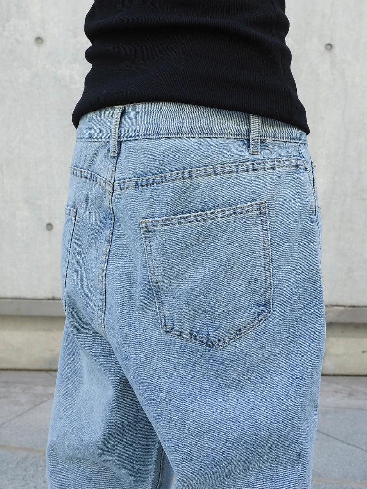 Men Baggy Jeans - Oversize Straight Loose Fit Denim Pants | Casual Streetwear Fashion - ZOOMNSTORE