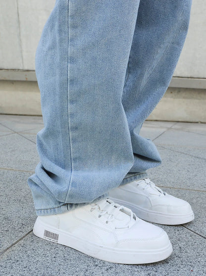 Men Baggy Jeans - Oversize Straight Loose Fit Denim Pants | Casual Streetwear Fashion - ZOOMNSTORE