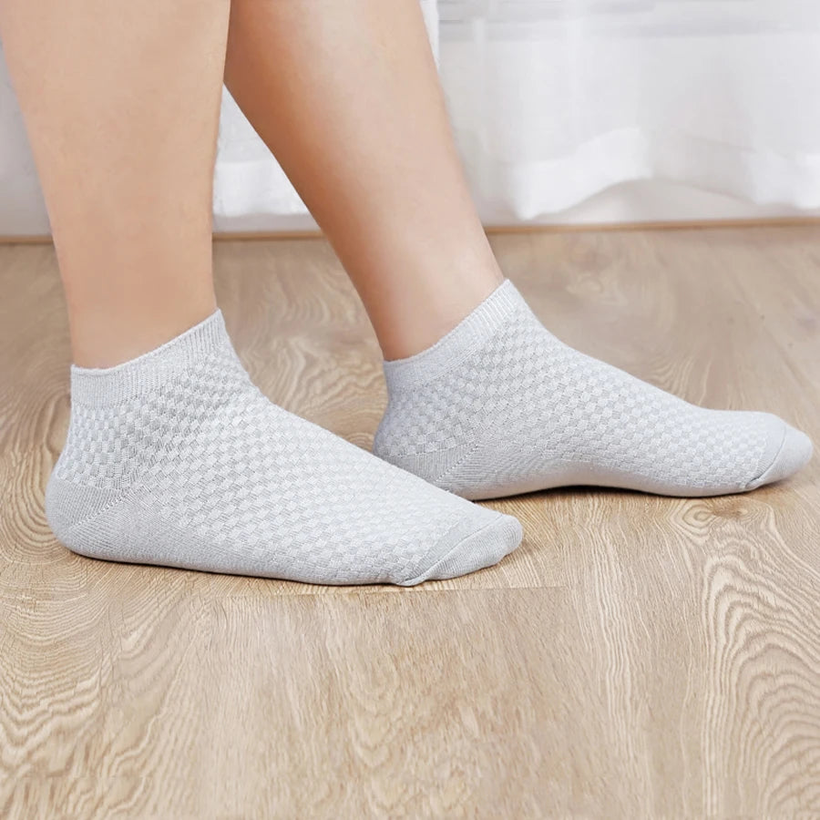 Bamboo Fiber Ankle Socks - 5 Pairs High Quality Breathable Mens Socks - ZOOMNSTORE