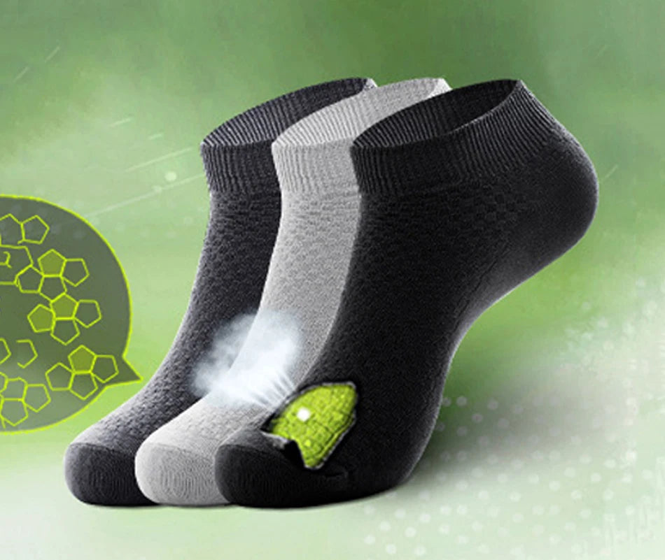 Bamboo Fiber Ankle Socks - 5 Pairs High Quality Breathable Mens Socks - ZOOMNSTORE