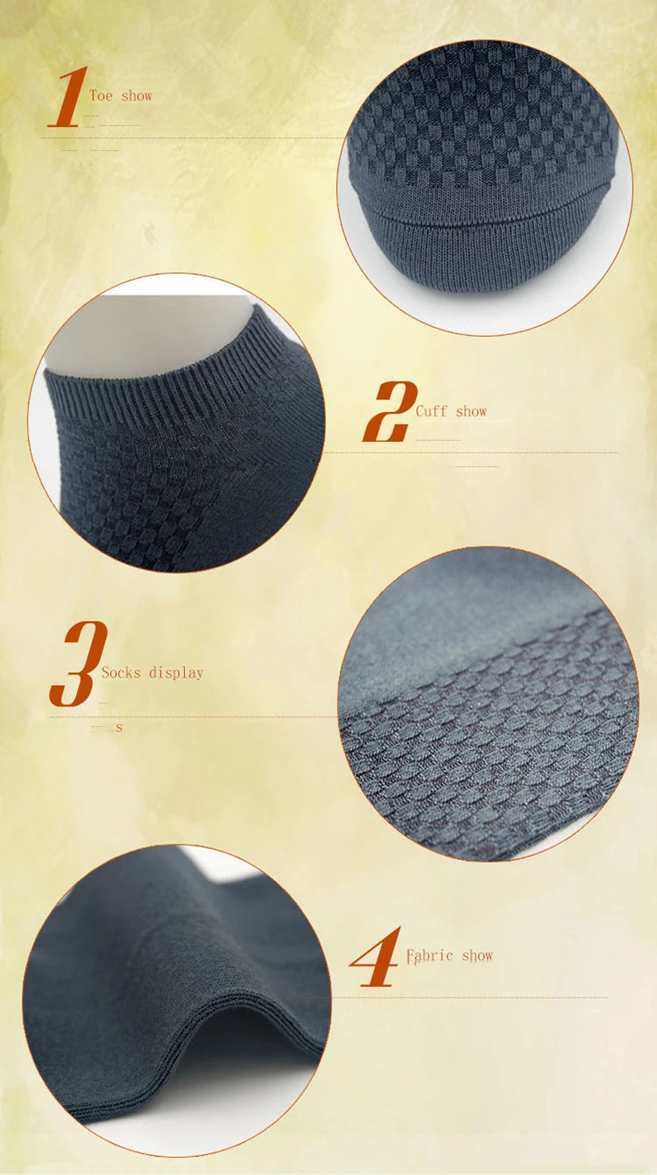 Bamboo Fiber Ankle Socks - 5 Pairs High Quality Breathable Mens Socks - ZOOMNSTORE