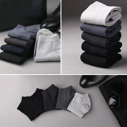 Bamboo Fiber Ankle Socks - 5 Pairs High Quality Breathable Mens Socks - ZOOMNSTORE