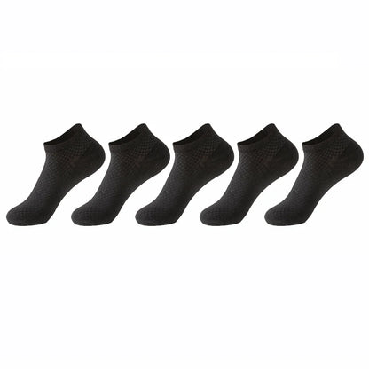 Bamboo Fiber Ankle Socks - 5 Pairs High Quality Breathable Mens Socks - ZOOMNSTORE