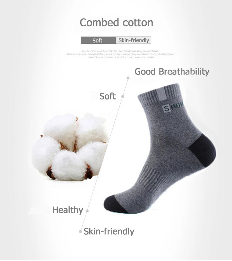 Mens Bamboo Fiber Socks - Breathable Deodorant Sports  Business Socks Size 37-43 - 510 Pairs for AutumnWinter - ZOOMNSTORE