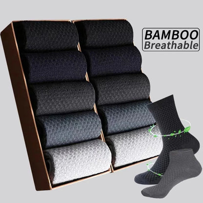 Mens Bamboo Fiber Ankle Socks - Breathable Short Socks for All Seasons 510 Pairs - ZOOMNSTORE