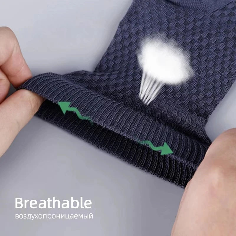 Mens Bamboo Fiber Ankle Socks - Breathable Short Socks for All Seasons 510 Pairs - ZOOMNSTORE