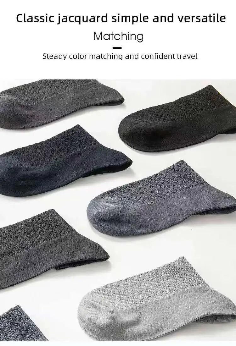 Mens Bamboo Fiber Ankle Socks - Breathable Short Socks for All Seasons 510 Pairs - ZOOMNSTORE