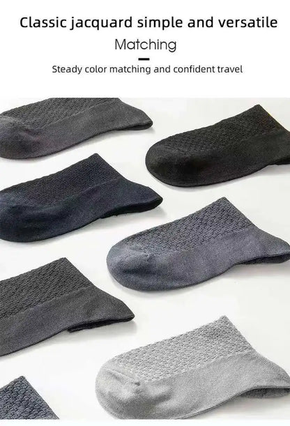 Mens Bamboo Fiber Ankle Socks - Breathable Short Socks for All Seasons 510 Pairs - ZOOMNSTORE
