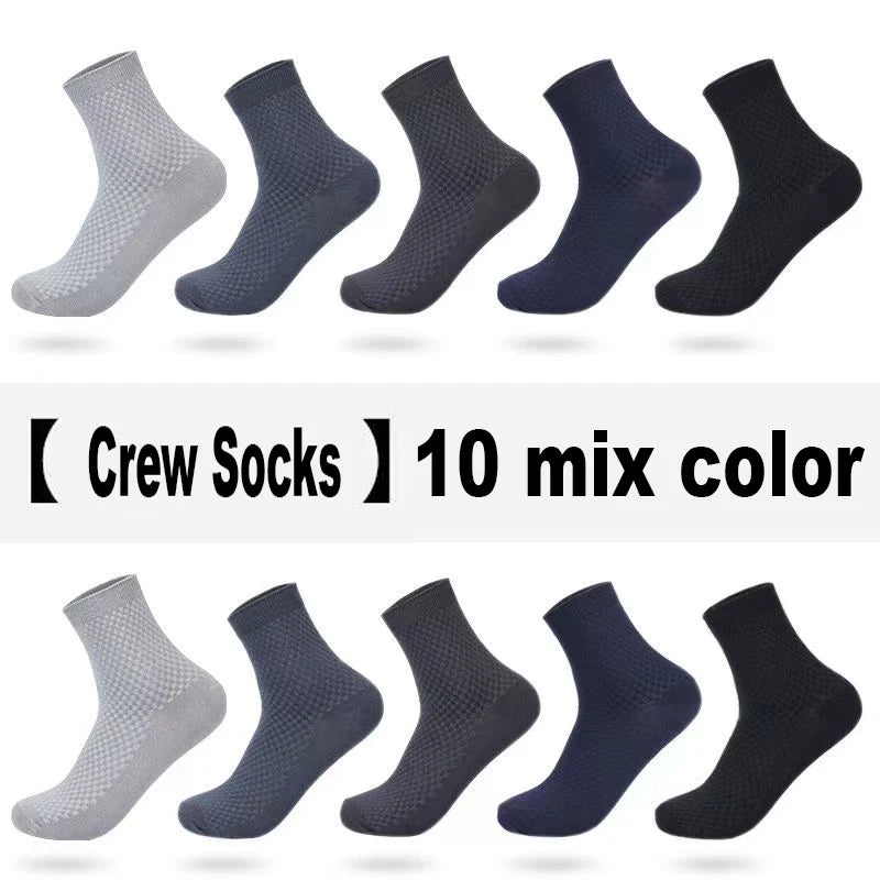 Mens Bamboo Fiber Ankle Socks - Breathable Short Socks for All Seasons 510 Pairs - ZOOMNSTORE