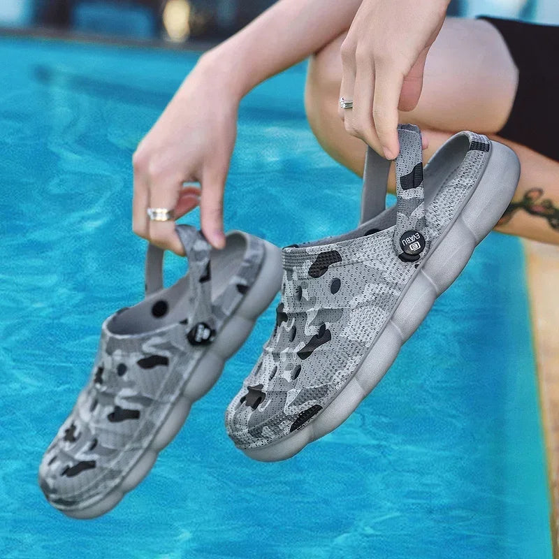 Men Beach Sandals - Lightweight EVA Fishing Sandals, Casual Slip-On Outdoor Sports Slippers - ZOOMNSTORE