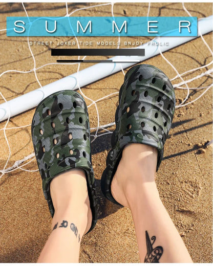 Men Beach Sandals - Lightweight EVA Fishing Sandals, Casual Slip-On Outdoor Sports Slippers - ZOOMNSTORE