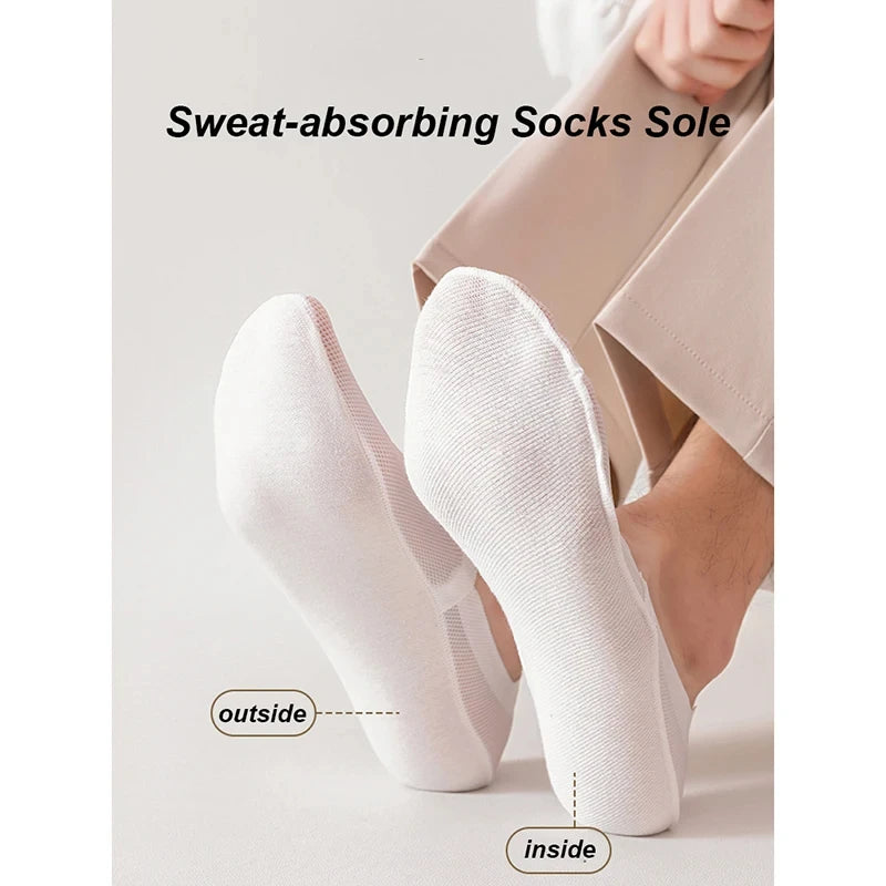 Mens Invisible Boat Socks - Thin Breathable Casual Summer Socks - ZOOMNSTORE
