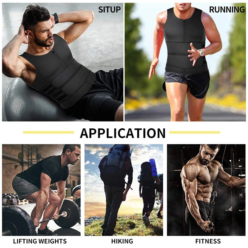 Men Body Shaper Vest – Waist Trainer Shirt | Slimming Compression Undershirt Sauna Sweat Vest - ZOOMNSTORE
