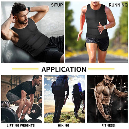 Men Body Shaper Vest – Waist Trainer Shirt | Slimming Compression Undershirt Sauna Sweat Vest - ZOOMNSTORE