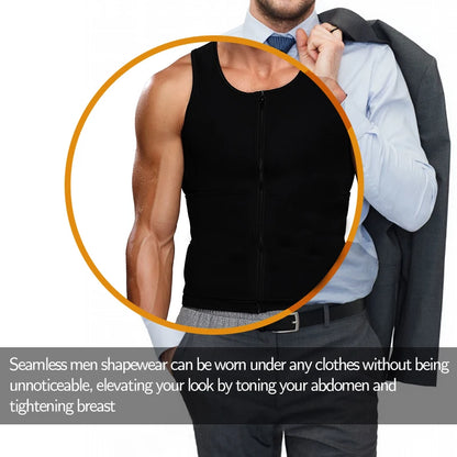 Men Body Shaper Vest – Waist Trainer Shirt | Slimming Compression Undershirt Sauna Sweat Vest - ZOOMNSTORE