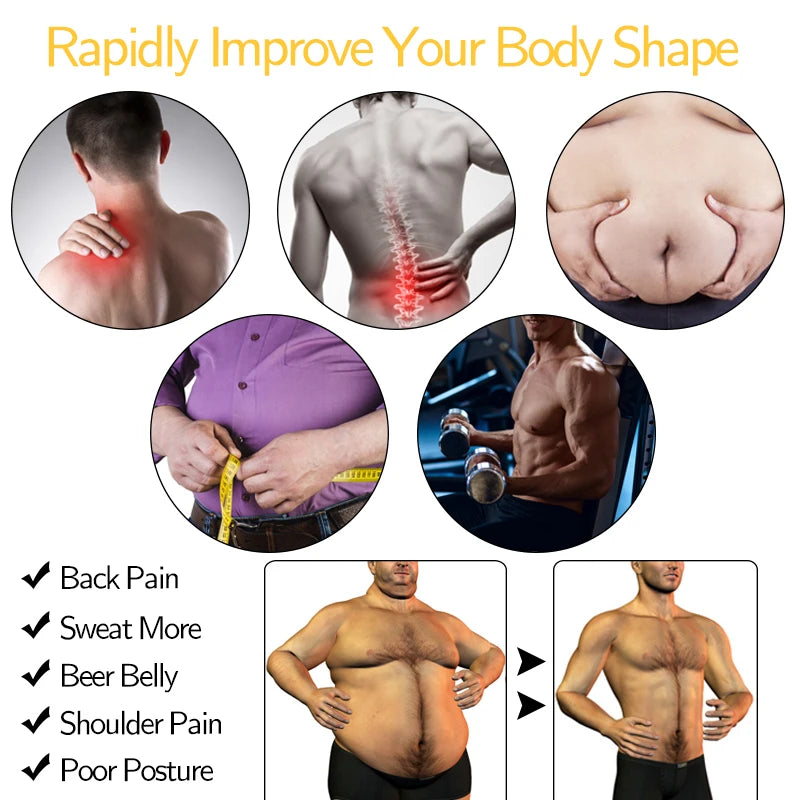 Men Body Shaper Vest – Waist Trainer Shirt | Slimming Compression Undershirt Sauna Sweat Vest - ZOOMNSTORE