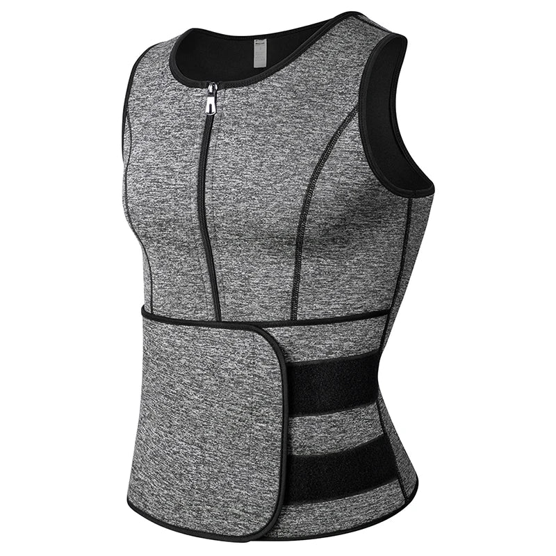 Men Body Shaper Vest – Waist Trainer Shirt | Slimming Compression Undershirt Sauna Sweat Vest - ZOOMNSTORE