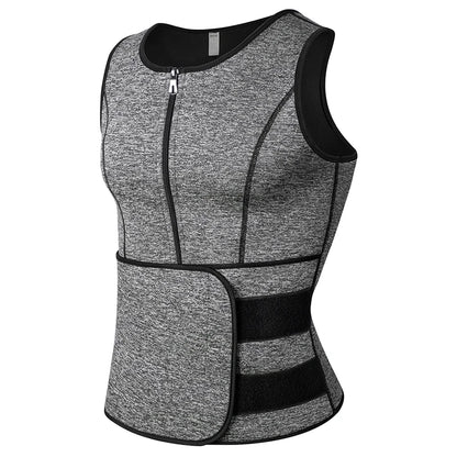 Men Body Shaper Vest – Waist Trainer Shirt | Slimming Compression Undershirt Sauna Sweat Vest - ZOOMNSTORE