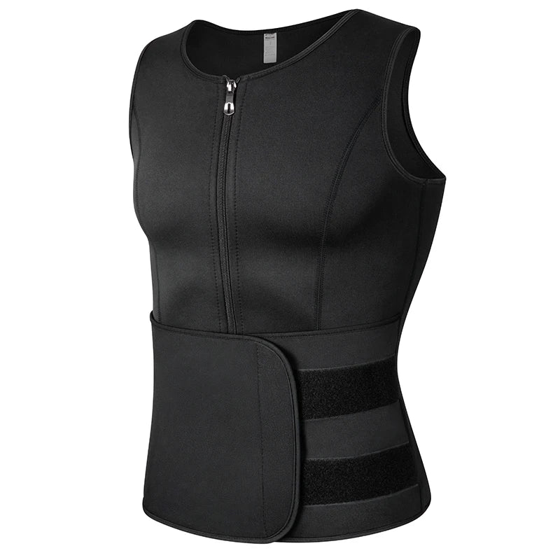 Men Body Shaper Vest – Waist Trainer Shirt | Slimming Compression Undershirt Sauna Sweat Vest - ZOOMNSTORE