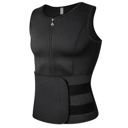 Men Body Shaper Vest – Waist Trainer Shirt | Slimming Compression Undershirt Sauna Sweat Vest - ZOOMNSTORE