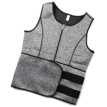 Men Body Shaper Vest – Waist Trainer Shirt | Slimming Compression Undershirt Sauna Sweat Vest - ZOOMNSTORE