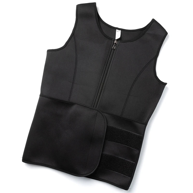Men Body Shaper Vest – Waist Trainer Shirt | Slimming Compression Undershirt Sauna Sweat Vest - ZOOMNSTORE