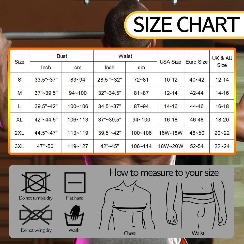 Men Body Shaper Waist Trainer Vest – Sauna Sweat Slimming Underwear Shirt - ZOOMNSTORE