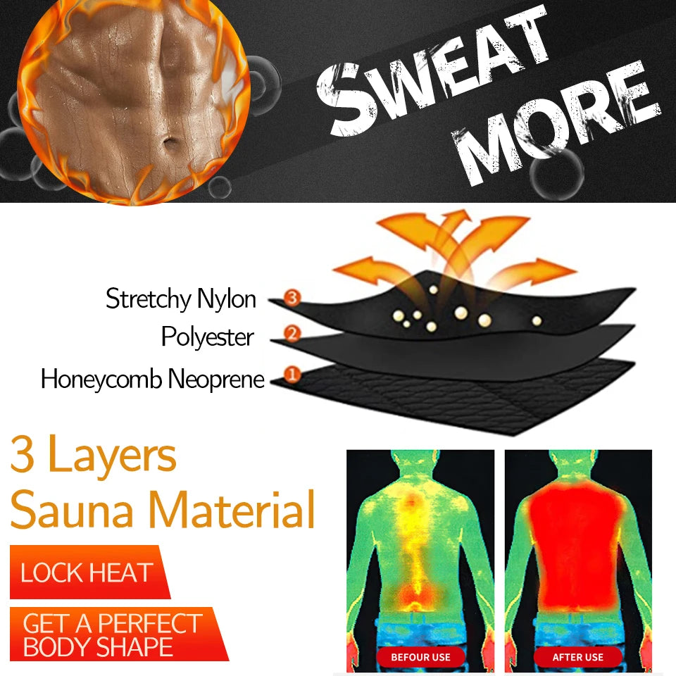 Men Body Shaper Waist Trainer Vest – Sauna Sweat Slimming Underwear Shirt - ZOOMNSTORE