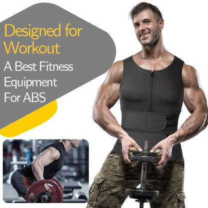 Men Body Shaper Waist Trainer Vest – Sauna Sweat Slimming Underwear Shirt - ZOOMNSTORE