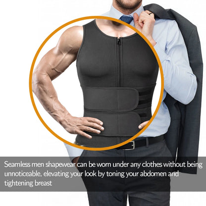 Men Body Shaper Waist Trainer Vest – Sauna Sweat Slimming Underwear Shirt - ZOOMNSTORE