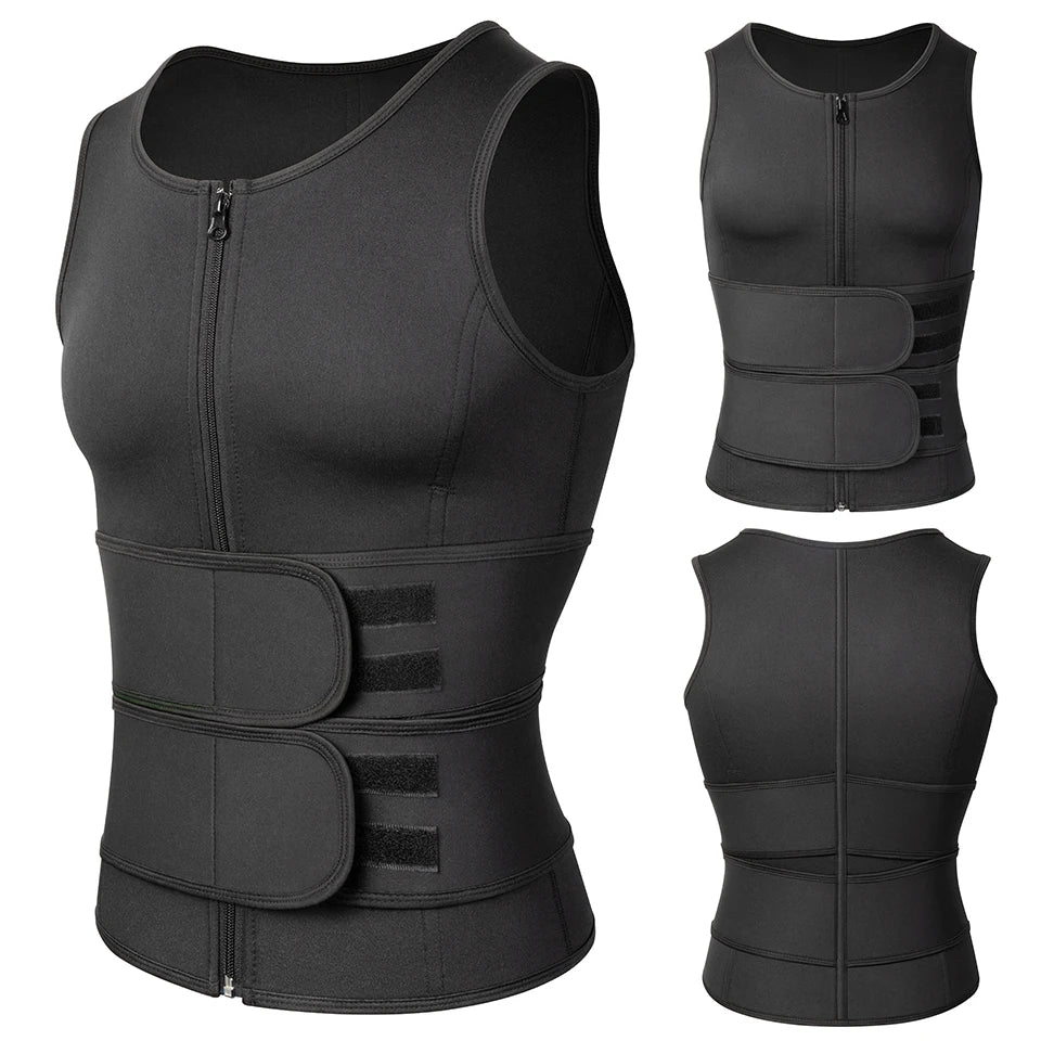 Men Body Shaper Waist Trainer Vest – Sauna Sweat Slimming Underwear Shirt - ZOOMNSTORE