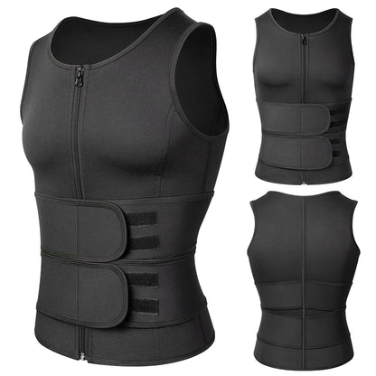 Men Body Shaper Waist Trainer Vest – Sauna Sweat Slimming Underwear Shirt - ZOOMNSTORE