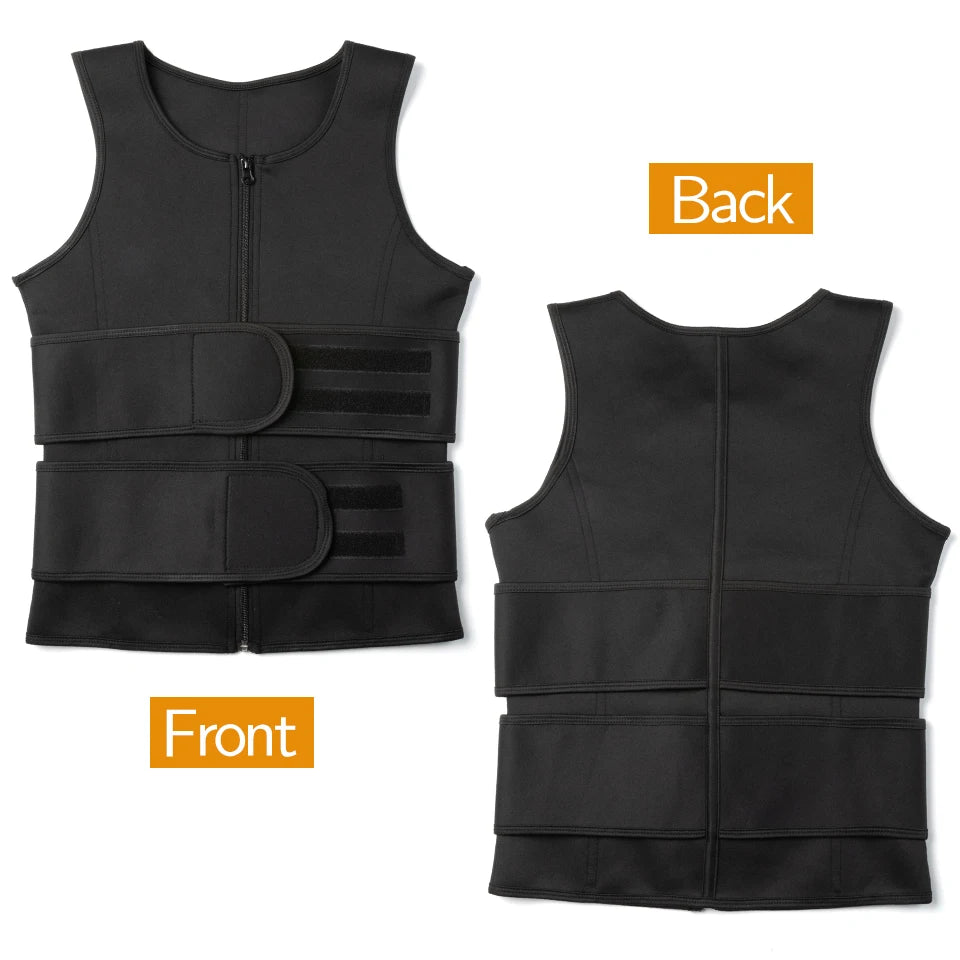 Men Body Shaper Waist Trainer Vest – Sauna Sweat Slimming Underwear Shirt - ZOOMNSTORE