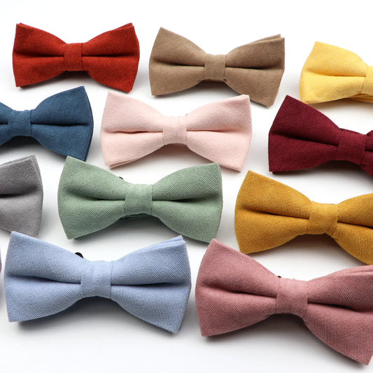 Solid Color Suede Bow Tie - Classic Men  Kids Bowknot for Weddings - ZOOMNSTORE
