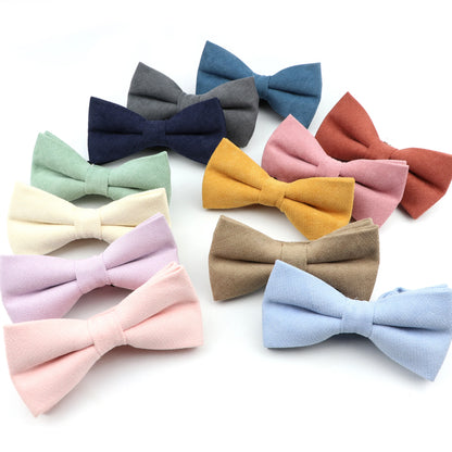 Solid Color Suede Bow Tie - Classic Men  Kids Bowknot for Weddings - ZOOMNSTORE