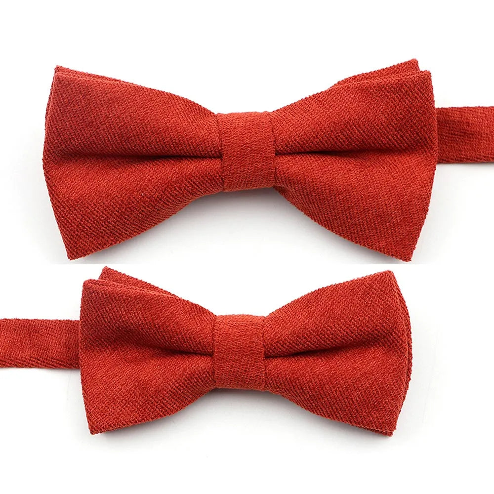 Solid Color Suede Bow Tie - Classic Men  Kids Bowknot for Weddings - ZOOMNSTORE