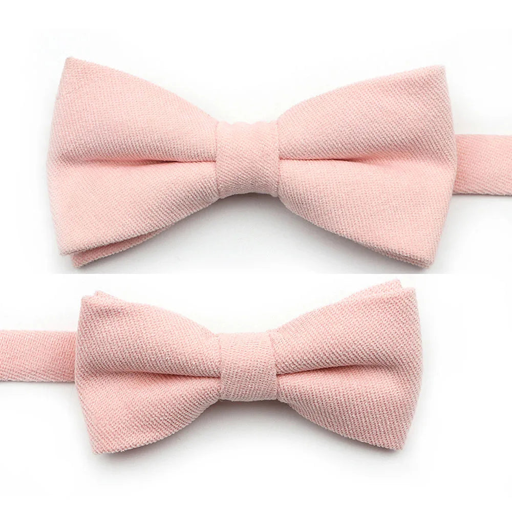 Solid Color Suede Bow Tie - Classic Men  Kids Bowknot for Weddings - ZOOMNSTORE