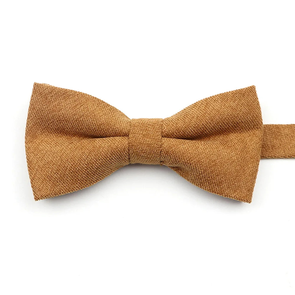 Solid Color Suede Bow Tie - Classic Men  Kids Bowknot for Weddings - ZOOMNSTORE