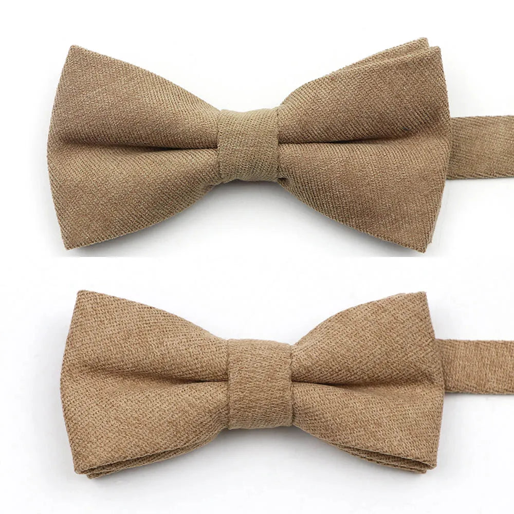 Solid Color Suede Bow Tie - Classic Men  Kids Bowknot for Weddings - ZOOMNSTORE