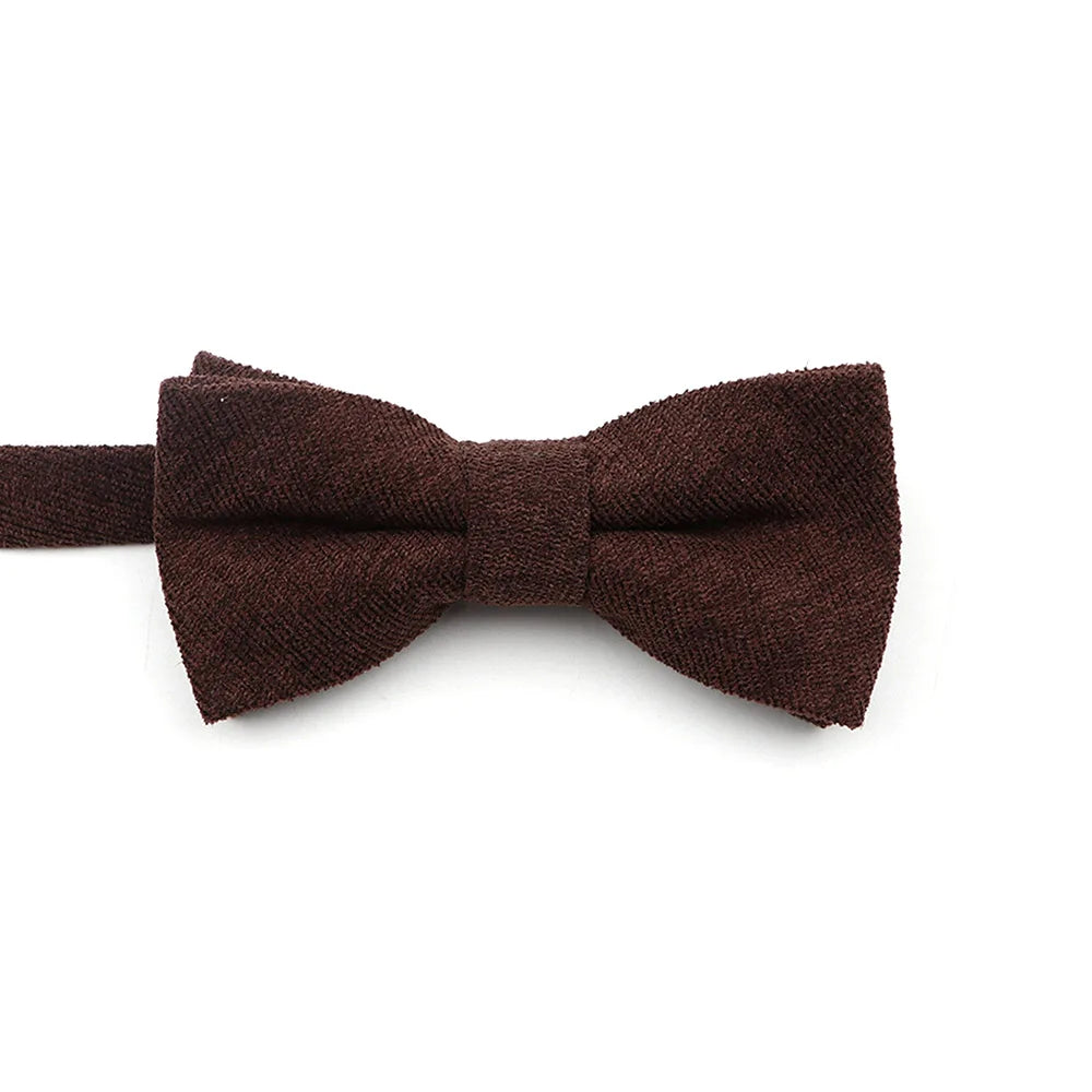 Solid Color Suede Bow Tie - Classic Men  Kids Bowknot for Weddings - ZOOMNSTORE